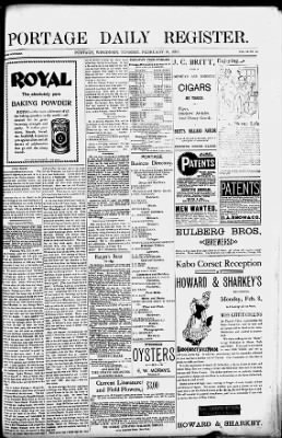Portage Daily Register from Portage, Wisconsin on February 16, 1897 · 1