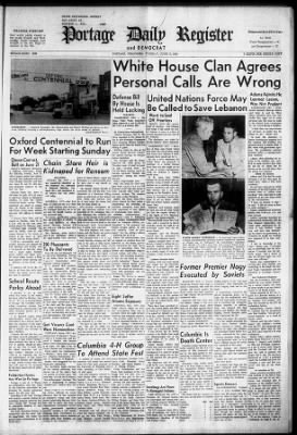 Portage Daily Register from Portage, Wisconsin on June 17, 1958 · 1