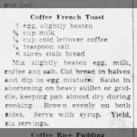Coffee French Toast (1943)