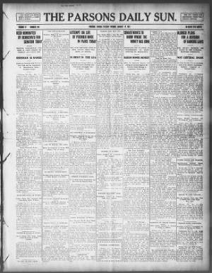 The Parsons Daily Sun from Parsons, Kansas • Page 1