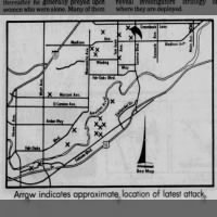 Map of East Area Rapist (Golden State Killer) attacks as of May 1977