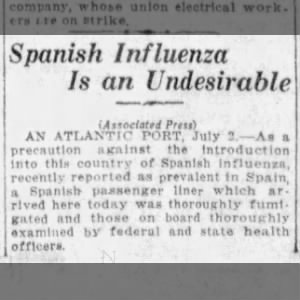 Spanish Influenza Is an Undesirable