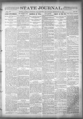 The Topeka State Journal from Topeka, Kansas on September 20, 1891 · Page 1
