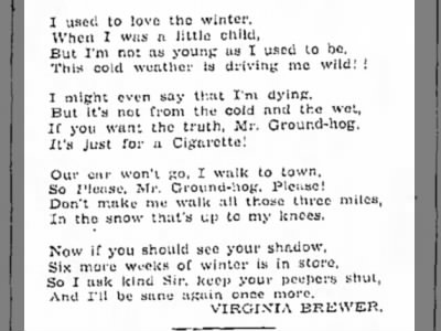 Mr Groundhog Poem - July 1891 (2/2)