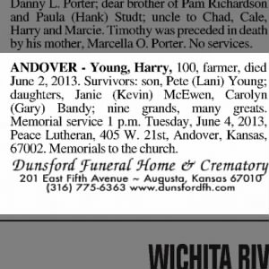 Obituary for Harry Young