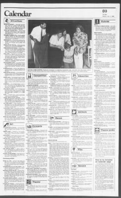 1986 THE Sun Page 3 Calendar 