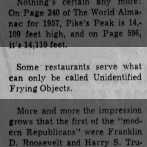 Unidentified Frying Objects (1957).