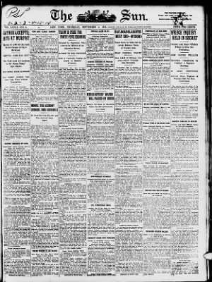 The Sun from New York, New York on September 4, 1913 · Page 1