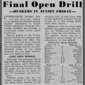 1946 Nebraska spring game preview Star
