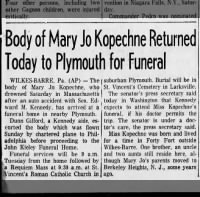 Mary Jo Kopechne's body arrives in Plymouth for her funeral