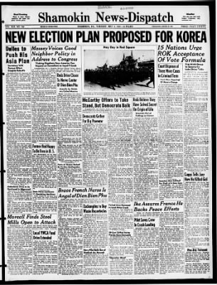 Shamokin News-Dispatch from Shamokin, Pennsylvania on May 4, 1954 · Page 1