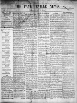 The Fayetteville News from Fayetteville, North Carolina on May 1, 1866 · Page 1