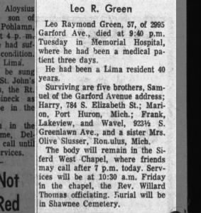Obituary for Leo Raymond Green (Aged 57)