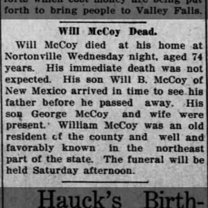 Will McCoy obituary