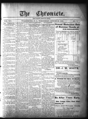 The Chronicle from Wilkesboro, North Carolina • Page 1