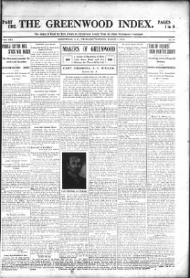 The Evening Index from Greenwood, South Carolina • Page 1