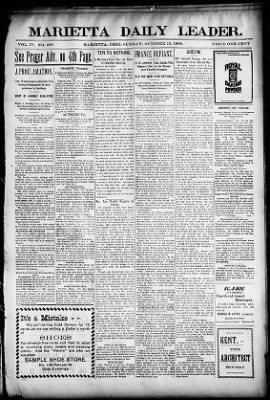 Marietta Daily Leader from Marietta, Ohio on October 23, 1898 · Page 1