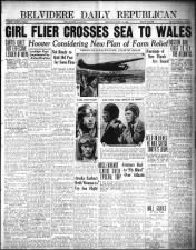 News stories of Amelia Earhart’s successful flight to Britain