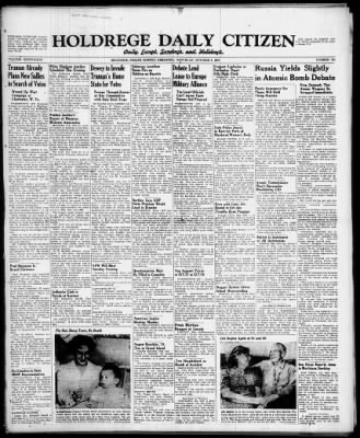 Holdrege Daily Citizen from Holdrege, Nebraska on October 2, 1948 · 1