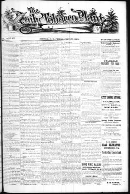 The Daily Tobacco Plant from Durham, North Carolina on July 27 