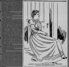 Sketch of Bridget Sullivan, witness in the Borden ax murders case