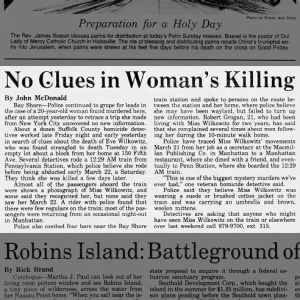 Eve Wilkowitz - No Clues in Woman's Killing