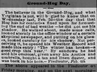 Groundhog Predicting the Winter - Feb 1887
