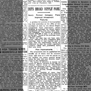 Buys Broad Ripple Park The Indianapolis Star May 06 1922