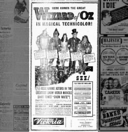 Wizrd of Oz theater ad
