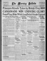 Alberta front page with news coverage (and location map) of the Battle of Vimy Ridge