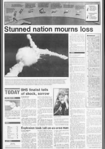 Stunned nation mourns the loss of seven astronauts in the Challenger disaster