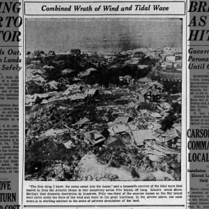 Damage to Fire Island from 1938 hurricane