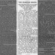 22 April 1889, stampede begins in Purcell, I.T.