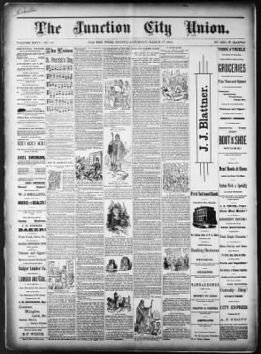 The Junction City Weekly Union from Junction City, Kansas on March 17, 1888 · Page 1