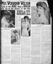 Pictures and article about Woodrow Wilson’s wife, three daughters, and their home