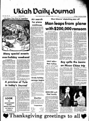 Ukiah Daily Journal from Ukiah, California on November 25, 1971 · Page 1