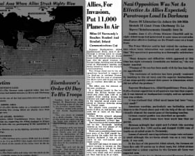 Article reports that 11,000 Allied airplanes were launched to bomb the beaches of Normandy in 1944