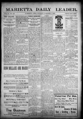 Marietta Daily Leader from Marietta, Ohio on October 5, 1896 · Page 1