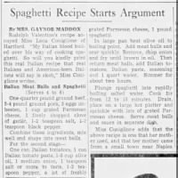 Spaghetti Recipe Starts Argument