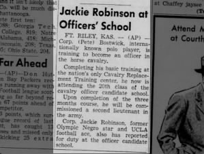 Jackie Robinson reports for duty at Army's officer candidate school, 1942