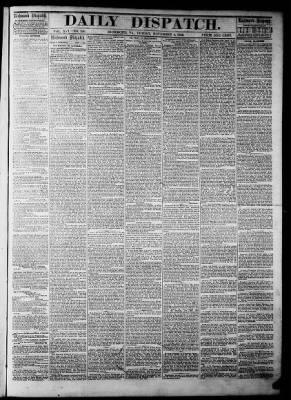 Richmond Dispatch from Richmond, Virginia on November 4, 1859 · Page 1
