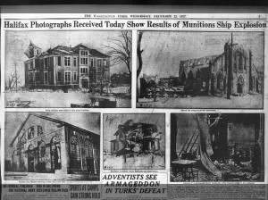 Photos of damage to buildings from Halifax Explosion in December 1917