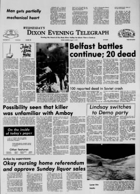 Dixon Evening Telegraph from Dixon, Illinois • Page 1