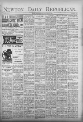 Newton Daily Republican from Newton, Kansas on January 9, 1891 · Page 1