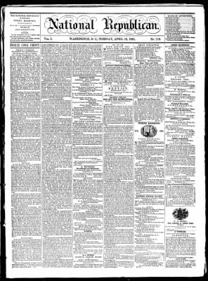 National Republican from Washington, District of Columbia on April 16, 1861 · Page 1