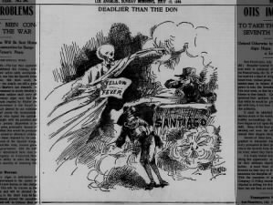 Political cartoon about yellow fever during the Spanish-American War