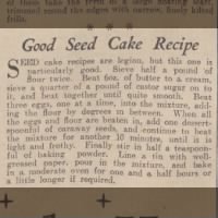 Caraway Seed Cake (1936)