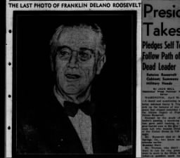 Last photo taken of Franklin Delano Roosevelt