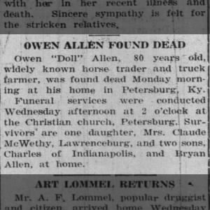 Obituary for OWEN ALLEN Allen (Aged 80)