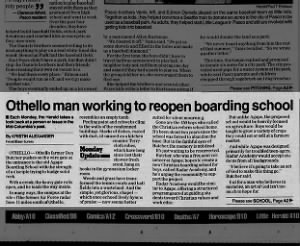 Othello man working to reopen boarding school - Part 1 - 1997-09-22